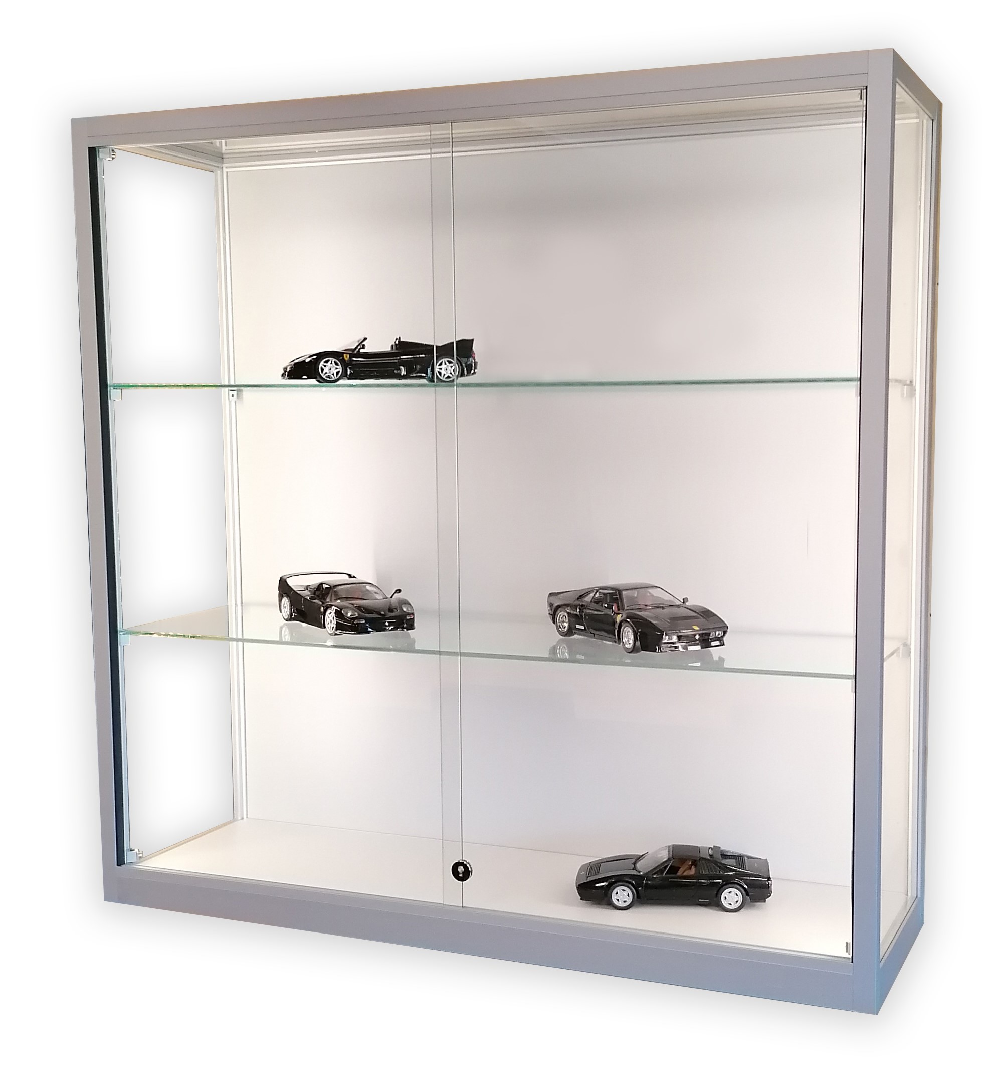 Wandvitrine Galaxie-1000 zilver met LED strips
